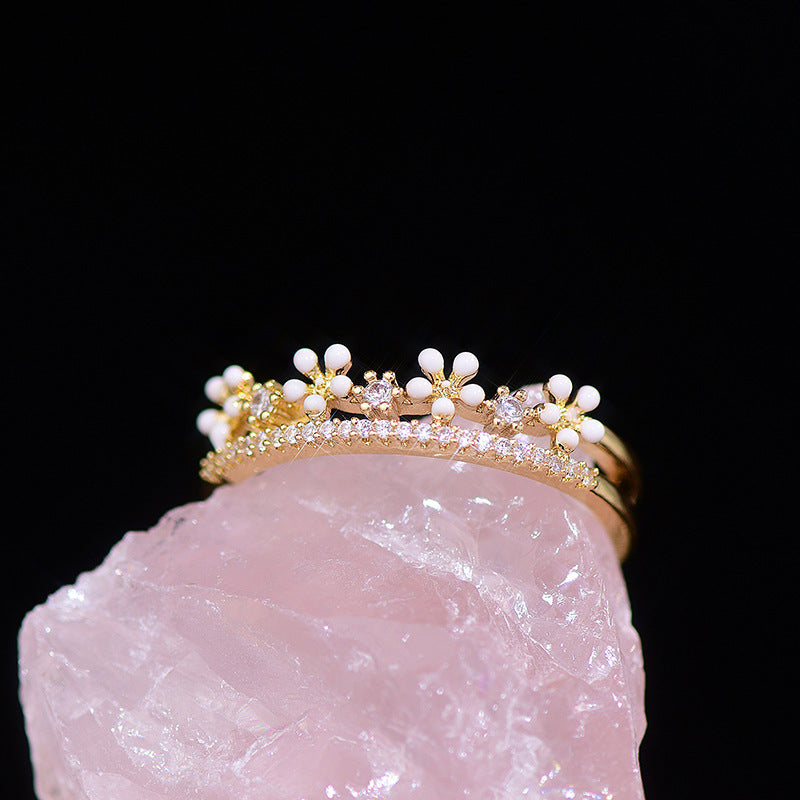 Butterfly Gentle Flower Ring Female Water Drop